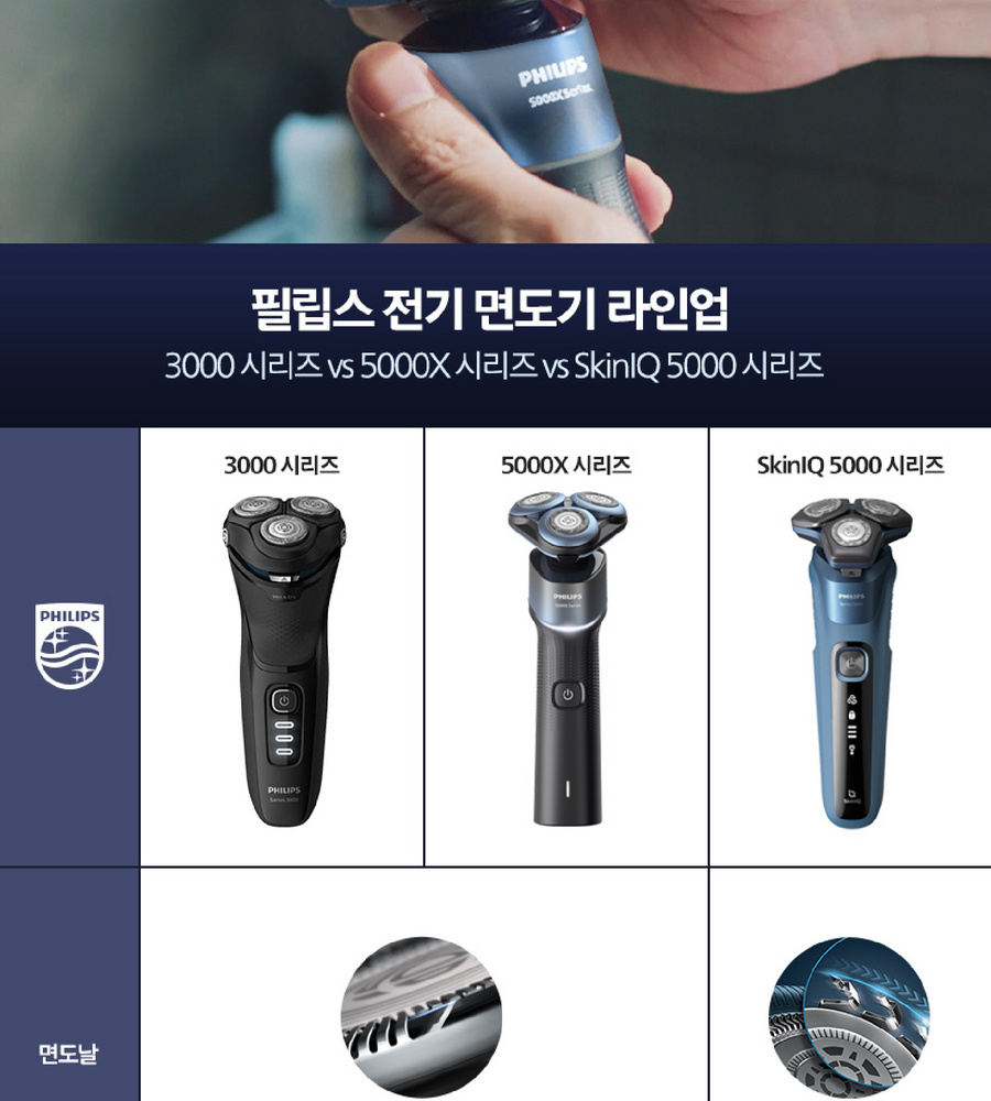 [삼성카드5%할인][본사] 필립스 셀프스탠딩 클린쉐이브 면도기 X5006/07